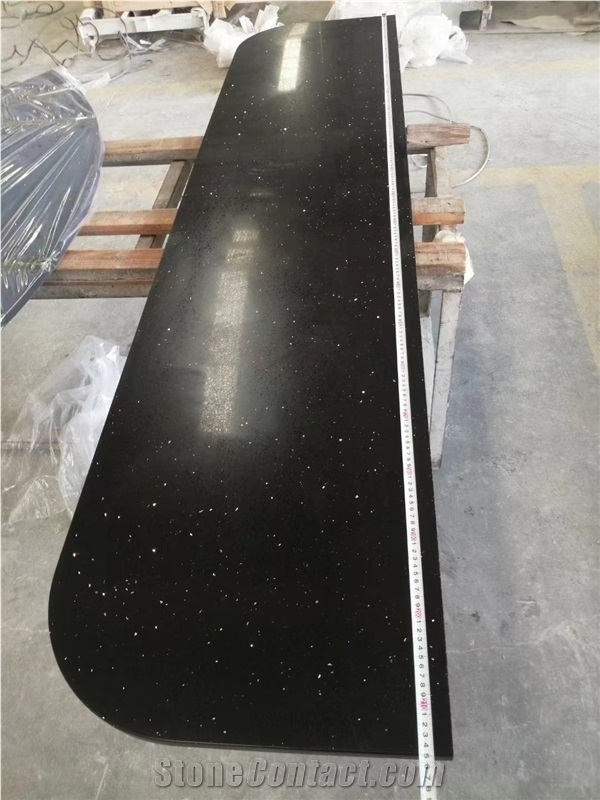 Artificial Stone Sink 1003 Sparkle Black Quartz Countertops