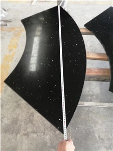 Artificial Stone Sink 1003 Sparkle Black Quartz Countertops
