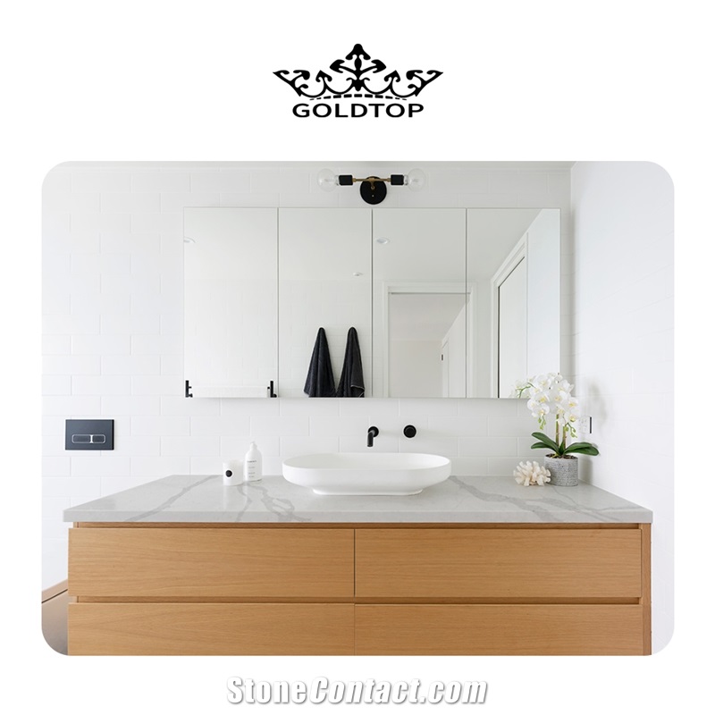 Calacatta Look Quartz 5060 Calacatta Mystero Vanitytops