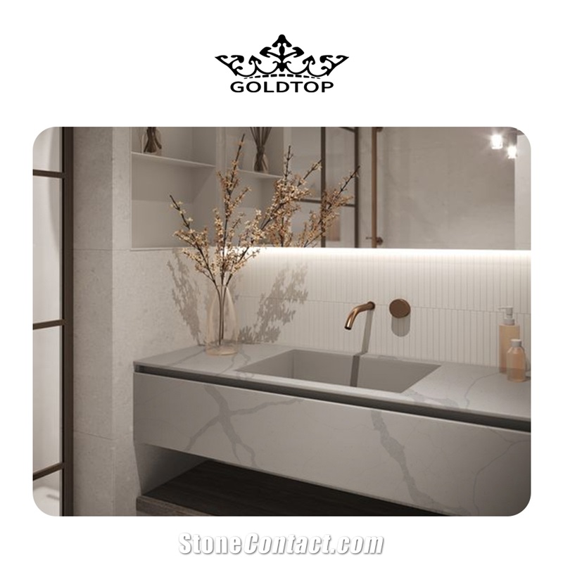 Calacatta Pattern Quartz 5060 Calacatta Mystero Vanitytops