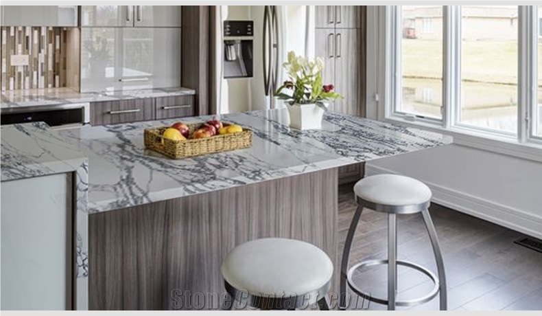 Calacatta Series 5084 Arabescato Extra Quartz Slab