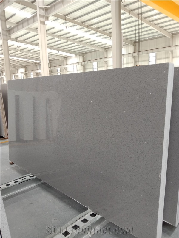 Countertops 1002Sprakle Grey Quartz Artificial Vanity Tops
