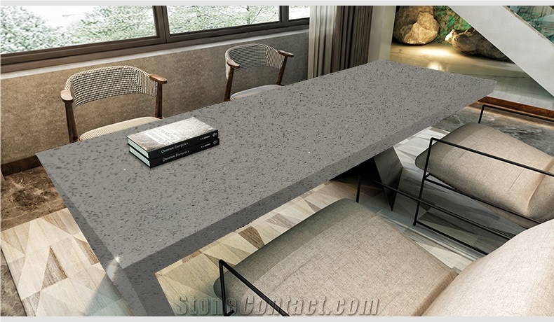 Countertops 1002Sprakle Grey Quartz Artificial Vanity Tops