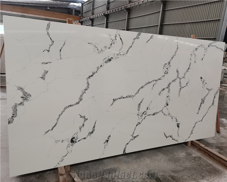 Gold Veins Calacatta Van Gogh Quartz Engineered