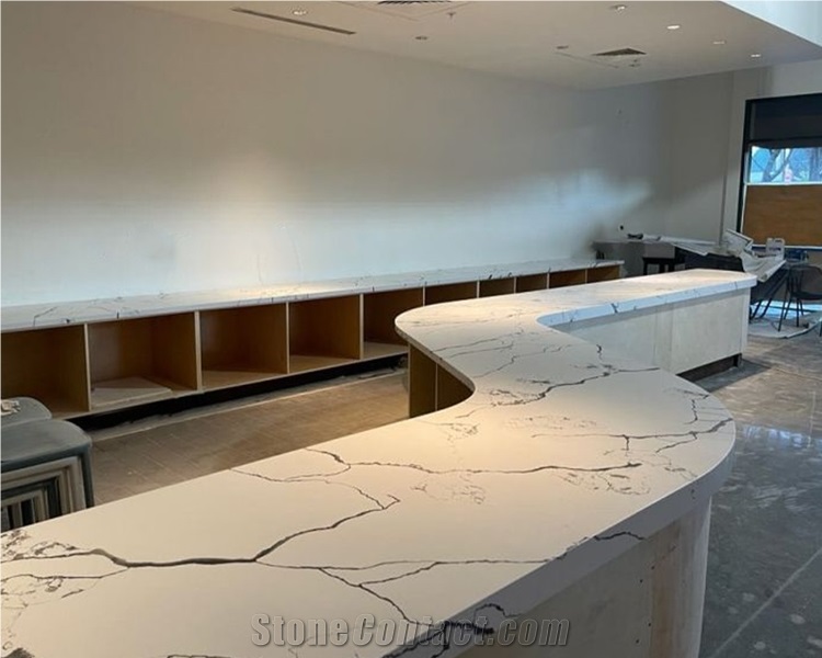 Gold Veins Calacatta Van Gogh Quartz Engineered