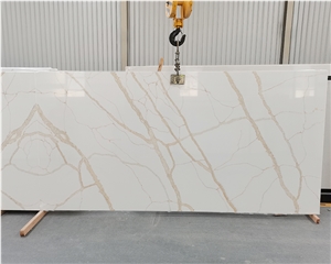 GOLDTOP Artificial Quartz Solid Surface White Gold Table Top