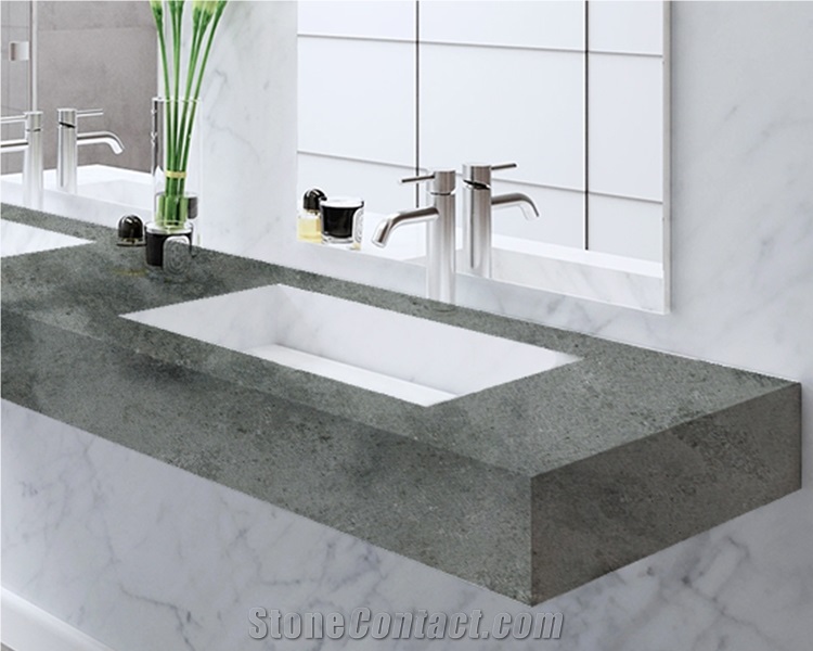 Goldtop Cement Grey Quartz Slabs