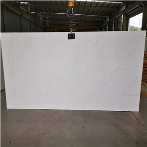 GOLDTOP Glossy Calacatta  Artificial Solid Quartz Slabs