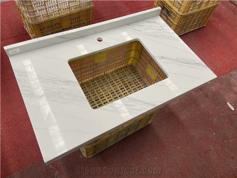 GOLDTOP High Gloss Quartz  Artificial Bath Vanity Tops