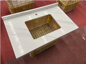GOLDTOP High Gloss Quartz  Artificial Bath Vanity Tops