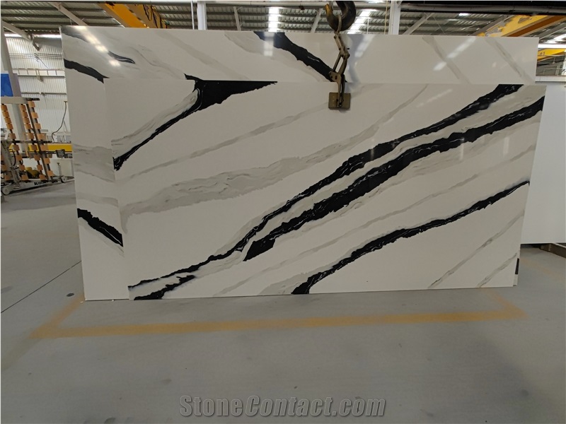 GOLDTOP White Quartz Black Veins Bathroom Sink Vanity