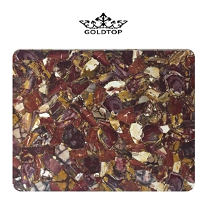 Luxury Backlit Egg Yolk Semi-Precious Slab For Hotel