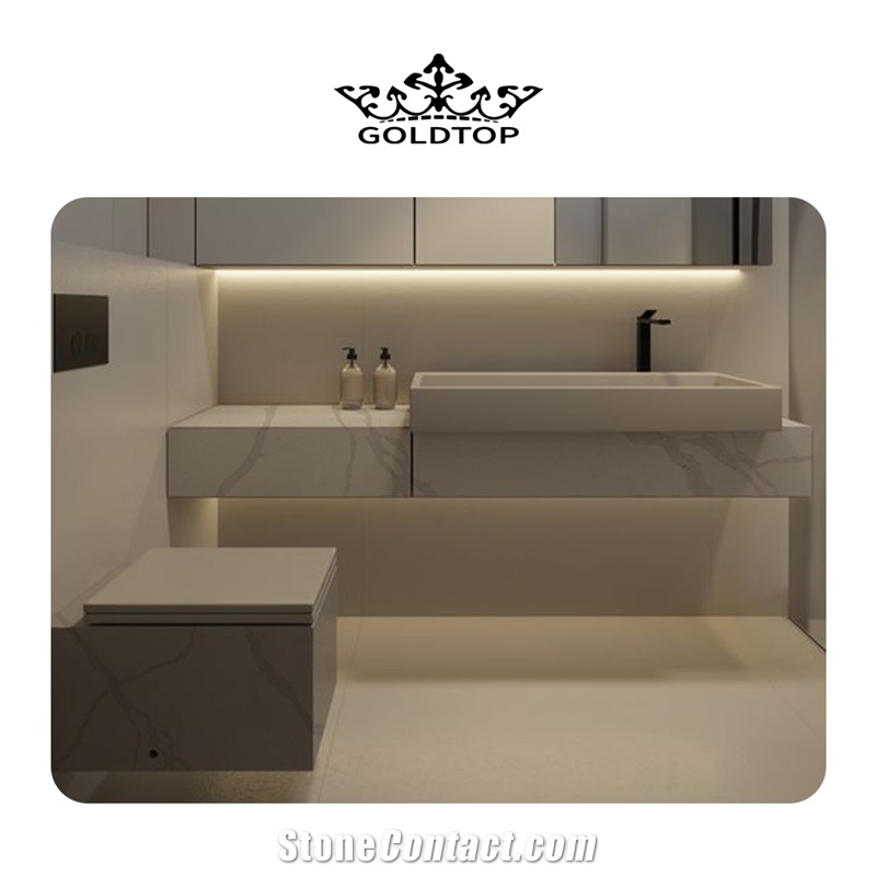 Nice Calacatta Quartz 5060  Mystero Vanitytop