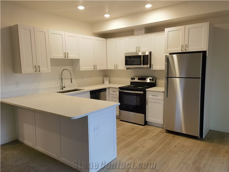Quartz Artificial1011 Crystal White Bathroom Countertops