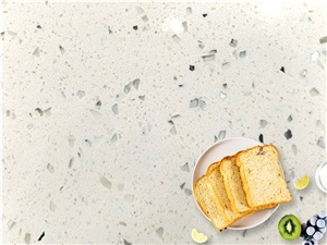 Quartz Artificial1011 Crystal White Bathroom Countertops