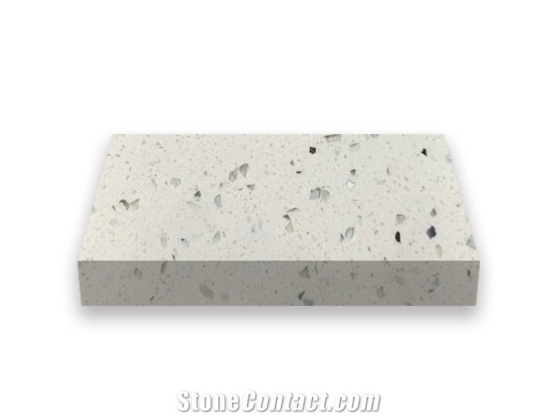 Quartz Artificial1011 Crystal White Bathroom Countertops