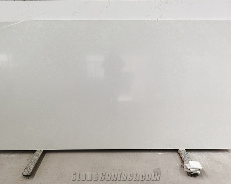 White Color Quartz 4004 Jade Quartz For Kitchen Island