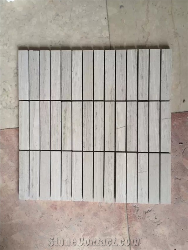 Grey Wooden Marble Mosaic Tile For Kitchen Design Tiles