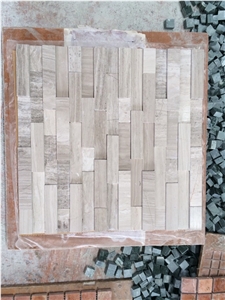 Grey Wooden Marble Mosaic Tile For Kitchen Design Tiles