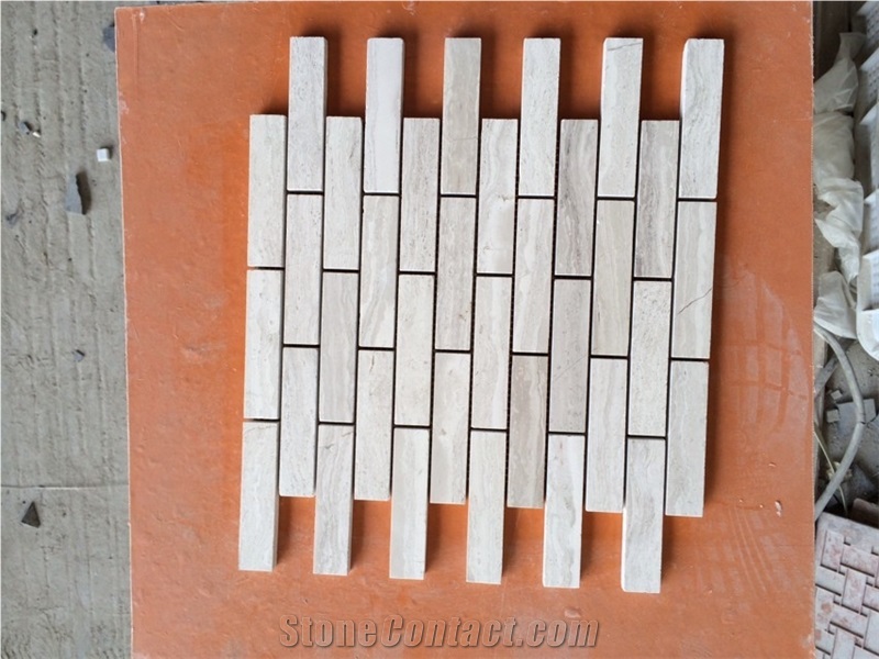 Grey Wooden Marble Mosaic Tile For Kitchen Design Tiles