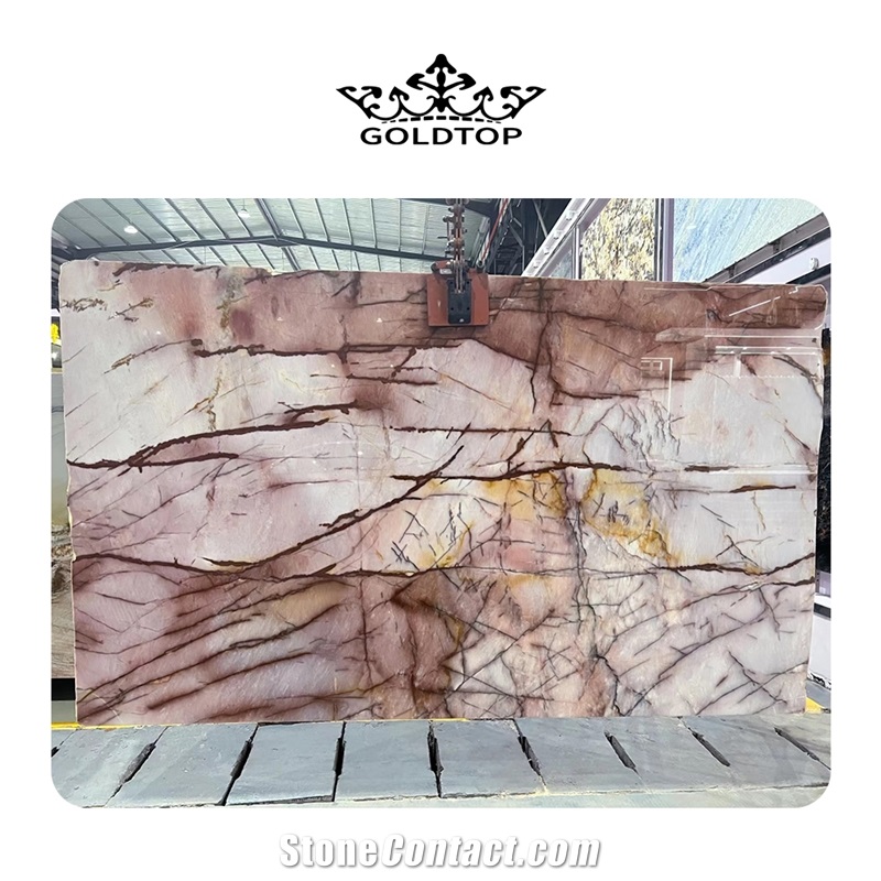 Pink Translucent Quartzite Stone Slabs For Hotel
