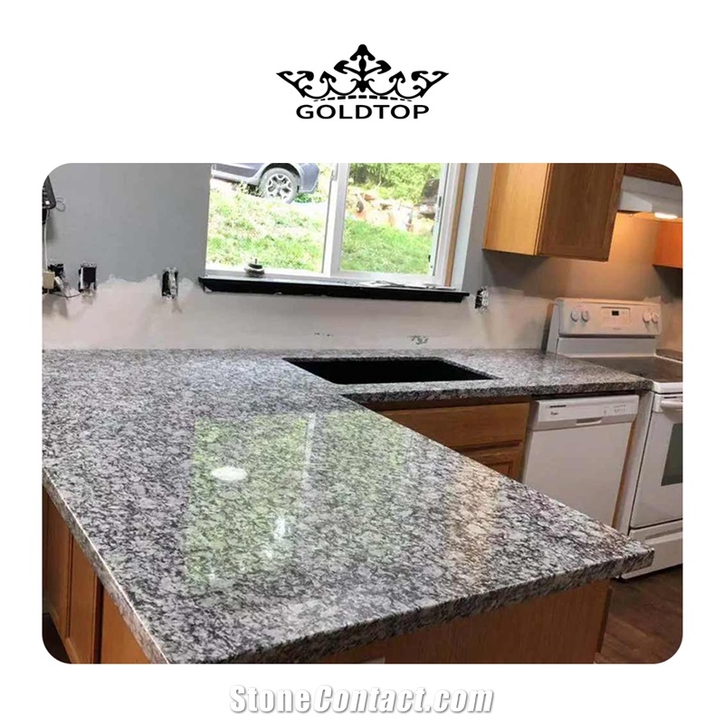 Spray Wave White Granite Slabs For Countertop