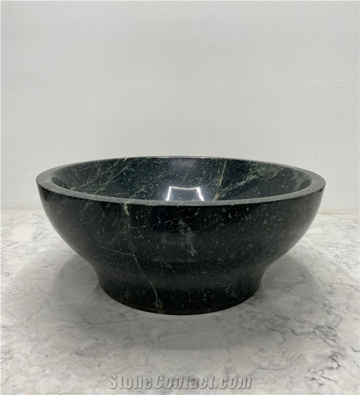 Green Serpentino Classico Marble Vessel Sink - Cairo