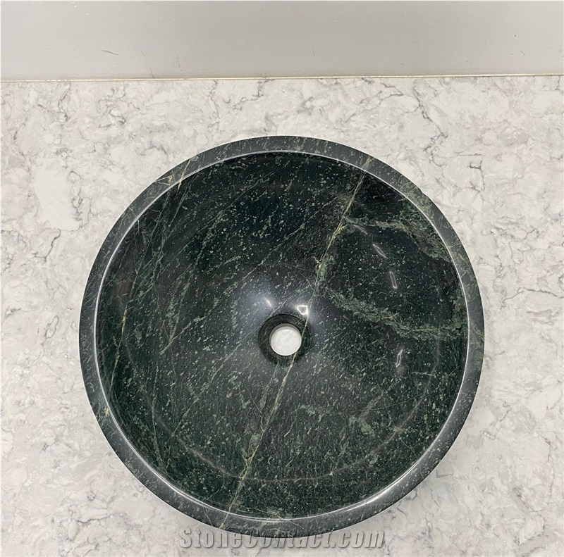 Green Serpentino Classico Marble Vessel Sink - Cairo