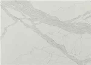 Calacatta Artificial White Quartz Slabs Tiles