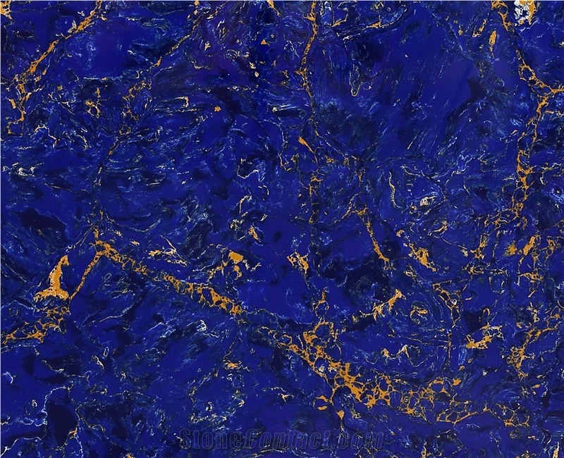 New Color Polished Blue Quartz Stone From Calacatta Series