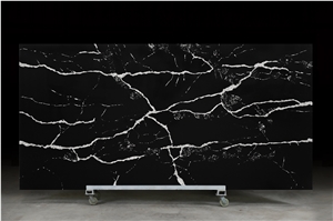 Polished Classic Nero Black Quartz For Calacatta Series Polished Classic Nero Black Quartz For Calacatta Series