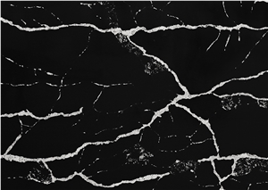 Polished Classic Nero Black Quartz For Calacatta Series