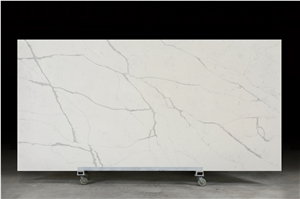 Polished White Quartz Tiles Calacatta Series