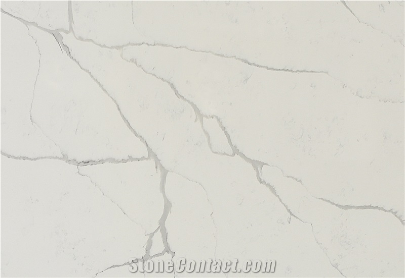 Polished White Quartz Tiles Calacatta Series