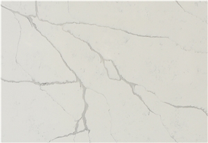 Polished White Quartz Tiles Calacatta Series