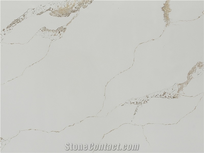 Quartz Calacatta White With Gold Vein Slabs