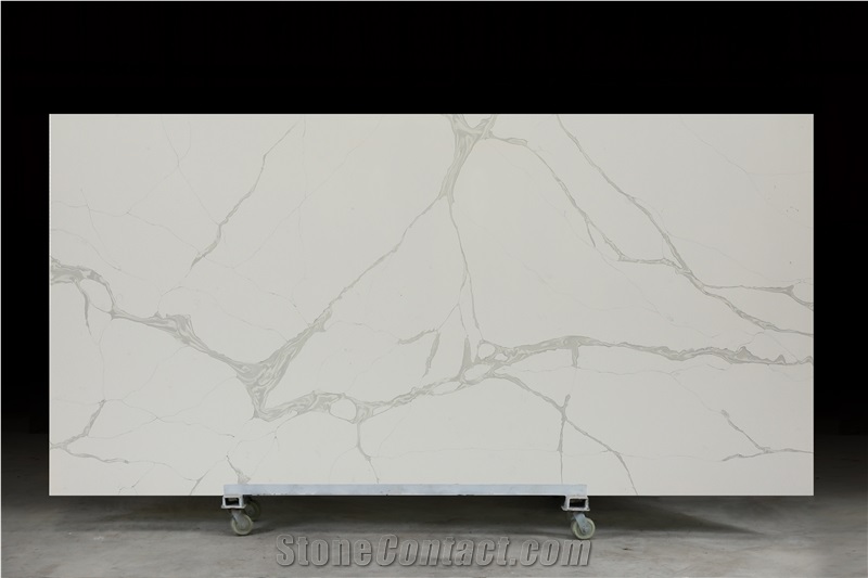 White Bianco Engineered Quartz Stone Tiles