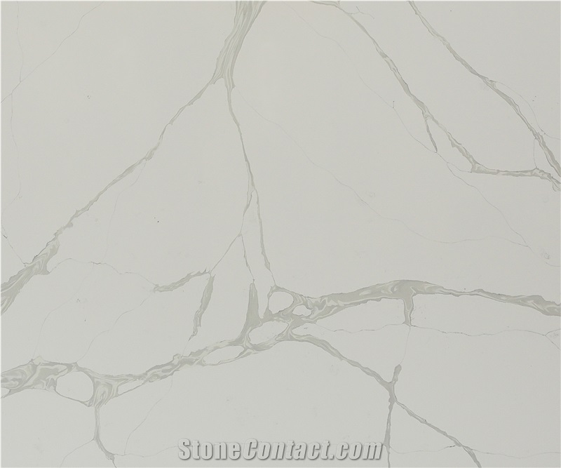 White Bianco Engineered Quartz Stone Tiles
