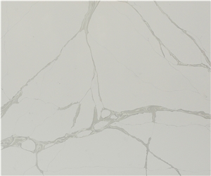 White Bianco Engineered Quartz Stone Tiles
