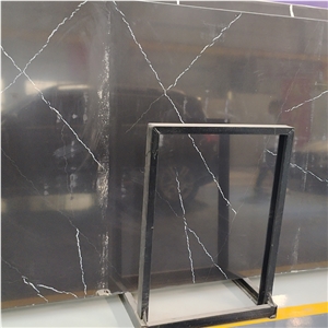 Cut To Size Polished Calacatta Grey Quartz Slabs For Floor