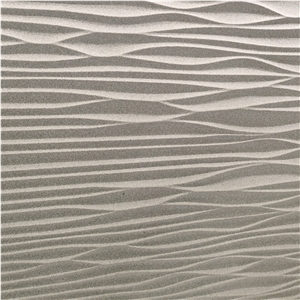 3D CNC Sculpture Grey Sandstone For Interior Room Wall