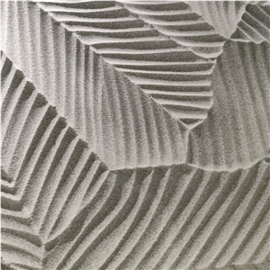 3D CNC Sculpture Grey Sandstone For Interior Room Wall