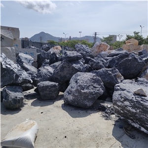 Black Nature Taishan Stone For Irregular Garden Design