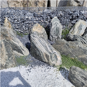 Black Small Landscape For Garden Irregularity Stone Ornament
