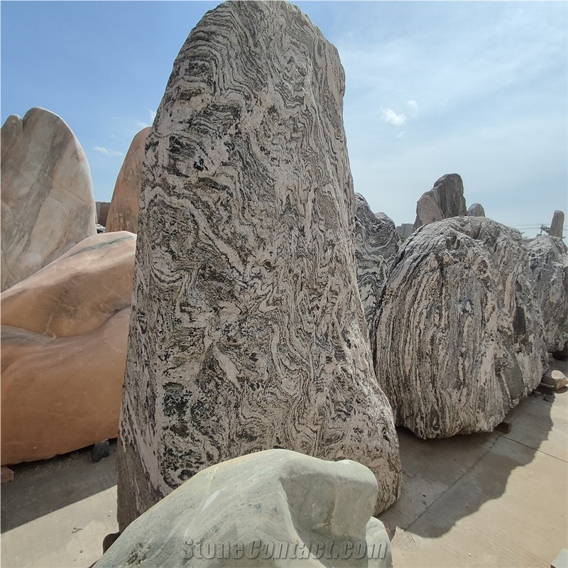 Black Stone For Garden Omaments  Landscape Stone