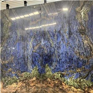 Brazil Blue Stone Azul Bahia Granite Slabs For Wall Design