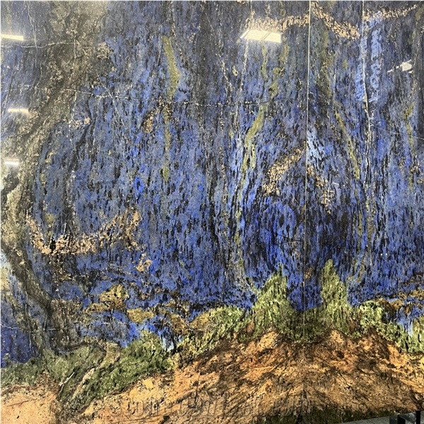 Brazil Blue Stone Azul Bahia Granite Slabs For Wall Design