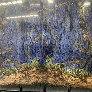 Brazil Blue Stone Azul Bahia Granite Slabs For Wall Design