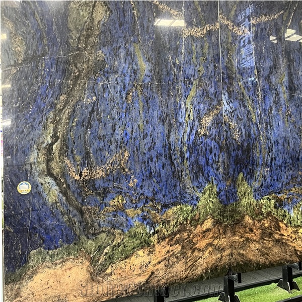 Brazil Blue Stone Azul Bahia Granite Slabs For Wall Design
