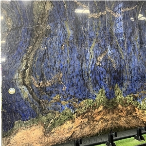 Brazil Blue Stone Azul Bahia Granite Slabs For Wall Design